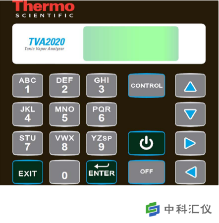 美国Thermo Fisher TVA2020有毒气体检测仪操作面板美国Thermo Fisher TVA2020有毒气体检测仪操作面板键区显示.png